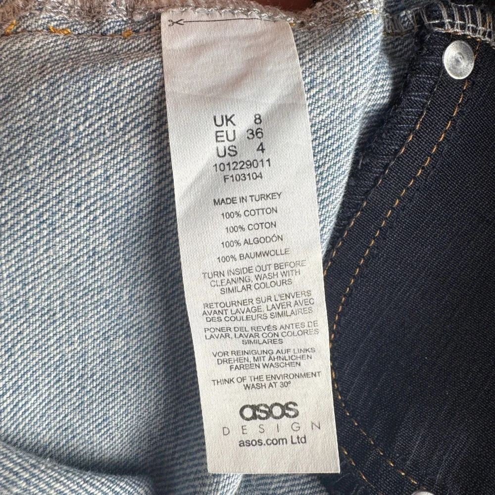 ASOS Maternity Jeans Women US 4 Light Blue 100% Cotton Straight Leg Denim Casual